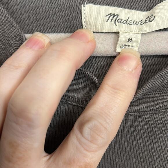 Madewell Women's Size Medium Sandwashed Gray Mock Neck Tank Jersey Dress Organic - Picture 5 of 6